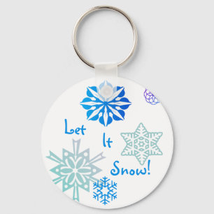 Let It Snow Color Choice Background Keychain