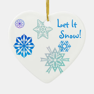 Let It Snow Colour Choice Background Ceramic Ornament