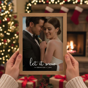 Let It Snow Cozy Couple Holiday Card