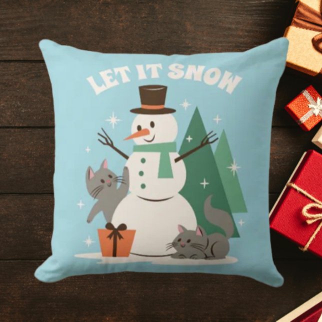 Let It Snow | Cozy Winter Throw Pillow (Creator Uploaded)