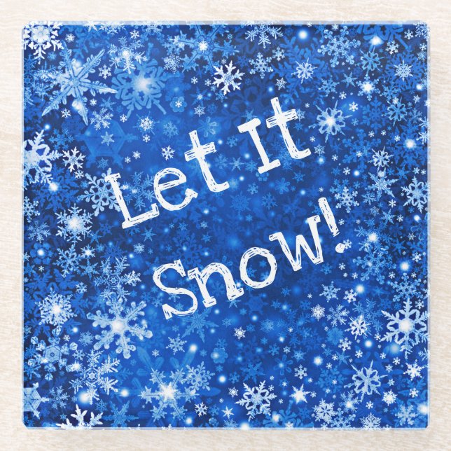 Let It Snow Custom Glass Coaster (Front)