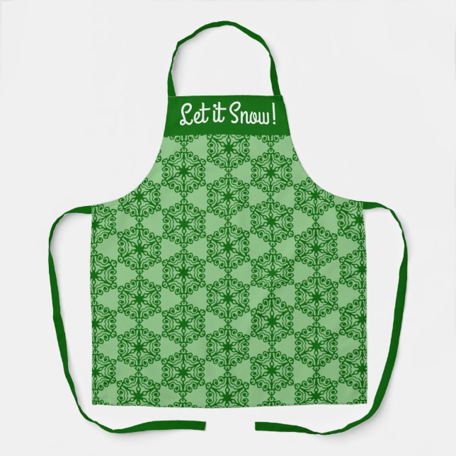 "Let it Snow!" Customized All-Over Print Apron (Front)