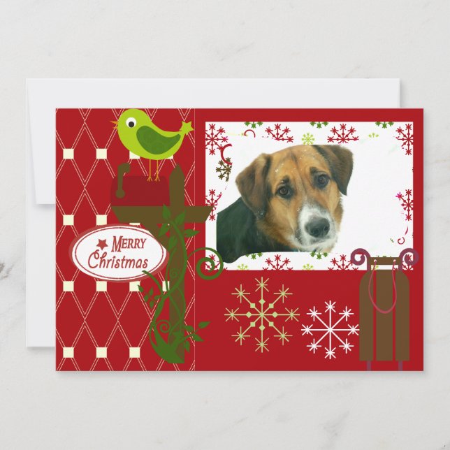 Let It Snow Customized Holiday Photo Card (Front)