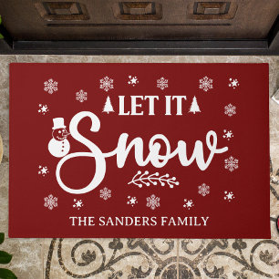 Let it Snow Cute Christmas Doormat