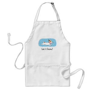 Let it Snow Dog Cute Holiday Jack Russell Xmas Standard Apron