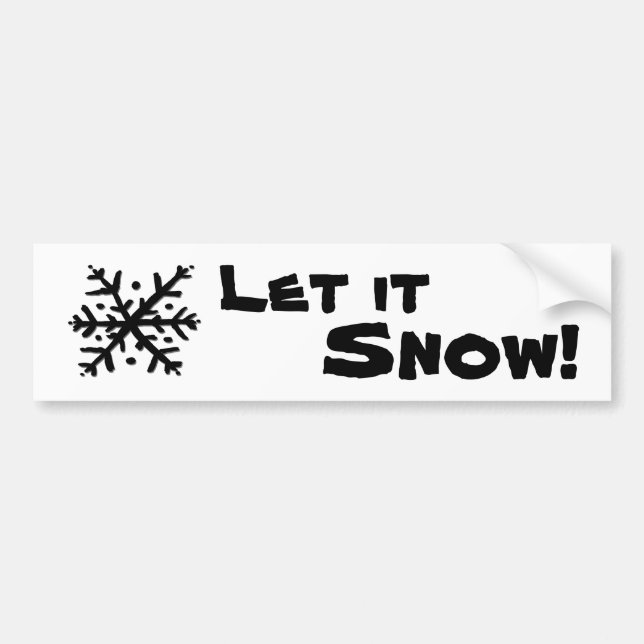 Let it Snow Floating Snowflake Bumper Sticker (Front)