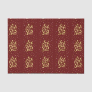 Let It Snow Gold Typography Or Burgundy Red Tissue Paper
