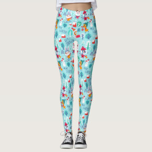 Let It Snow Hello Winter Wonderland Characters Leggings
