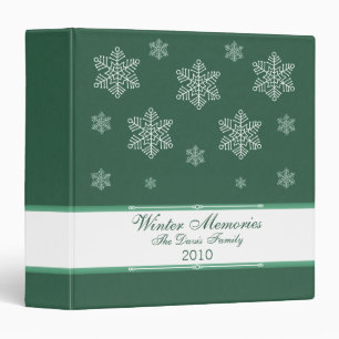 Let it Snow Holiday Binder (1.5 inch) Forest Green