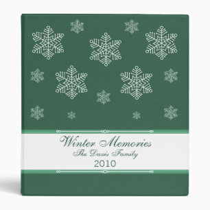 Let it Snow Holiday Binder (1 inch), Forest Green