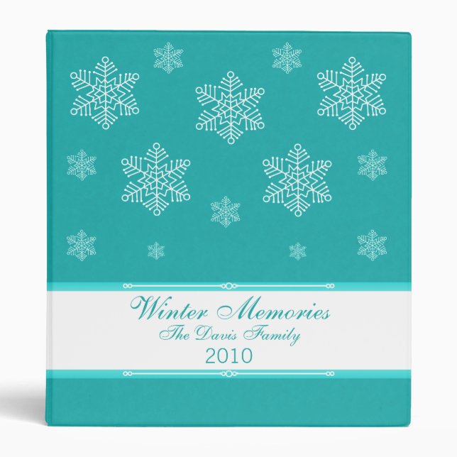Let it Snow Holiday Binder (1 inch), Turquoise (Front)