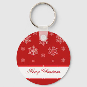 Let it Snow Holiday Keychain, Red Keychain