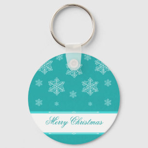 Let it Snow Holiday Keychain, Turquoise Keychain