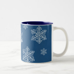 Let it Snow Holiday Mug, Royal Blue Two-Tone Coffee Mug