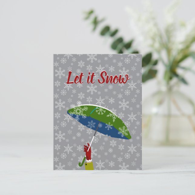 Let it Snow Holiday Postcard (Standing Front)