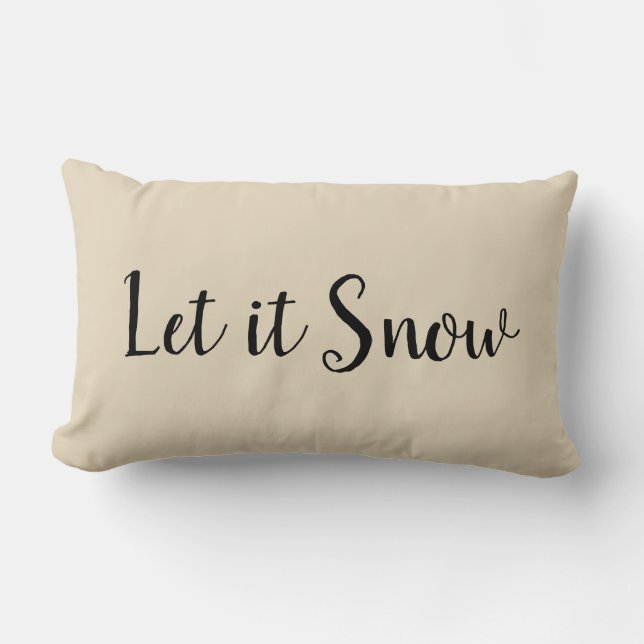 Let it Snow Holiday Quote Lumbar Pillow (Front)