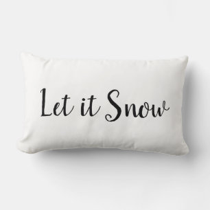 Let it Snow Holiday Quote Lumbar Pillow