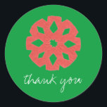 Let It Snow holiday thank-you sticker<br><div class="desc">Snap up these stylish thank-you stickers for all your notes of gratitude after the holidays.  Design features a child's artwork,  and creators give half their proceeds to kids' charities.  See also:</div>