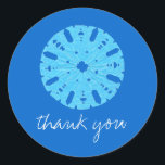 Let It Snow holiday thank-you sticker<br><div class="desc">Snap up these stylish thank-you stickers for all your notes of gratitude after the holidays.  Design features a child's artwork,  and creators give half their proceeds to kids' charities.</div>