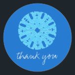 Let It Snow holiday thank-you sticker<br><div class="desc">Snap up these stylish thank-you stickers for all your notes of gratitude after the holidays.  Design features a child's artwork,  and creators give half their proceeds to kids' charities.</div>