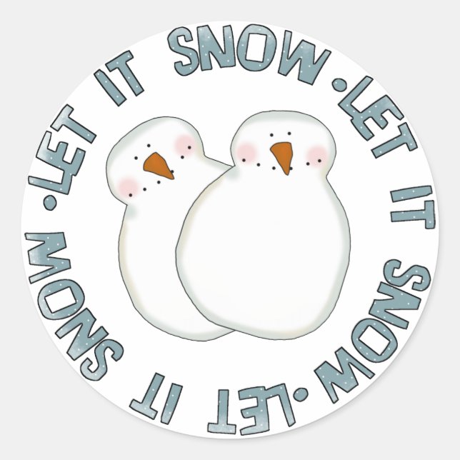 Let it Snow Holiday Tshirts and Gifts Classic Round Sticker (Front)