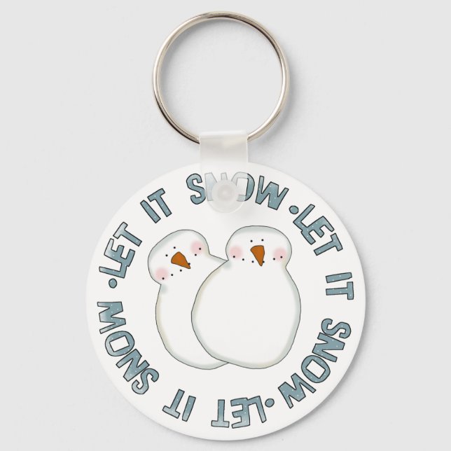 Let it Snow Holiday Tshirts and Gifts Keychain (Front)