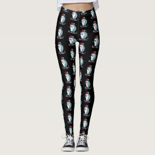 Let It Snow Horse Santa Hat Christmas Equestrian Leggings