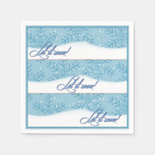 Let It Snow Ice Blue Christmas Napkins