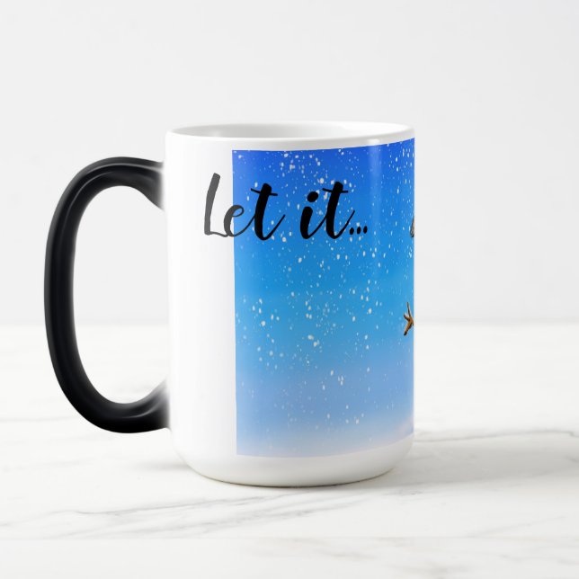 Let it snow jolly snowman in top hat magic mug (Left)