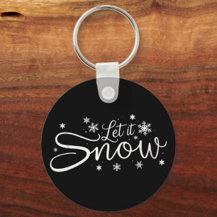Let It Snow Lover Snowflake Holiday Merry Xmas  Keychain