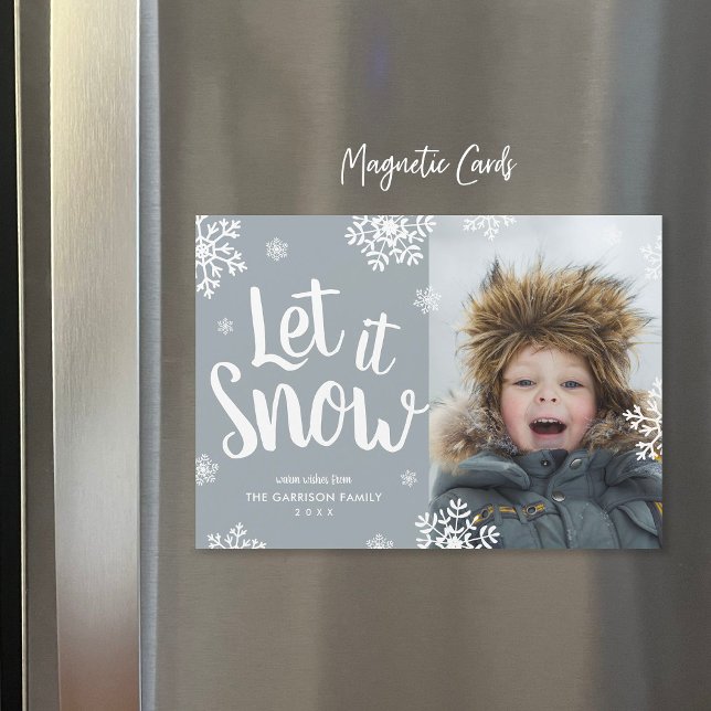 Let It Snow | Magnetic Holiday Photo Card (Creator Uploaded)