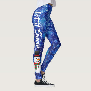 Let It Snow Man Winter Holiday Leggings