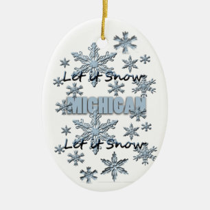 Let it Snow Michigan Christmas Ornament