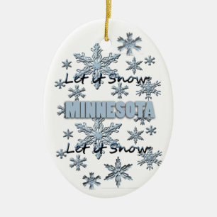 Let it Snow Minnesota Christmas Ornament