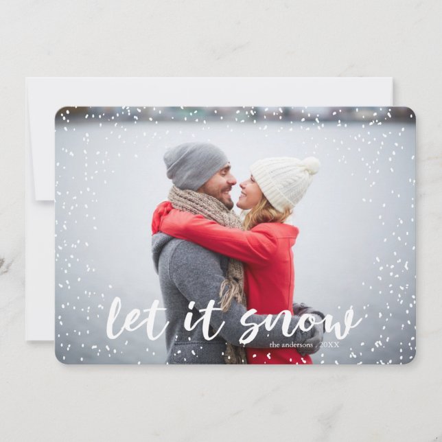 Let it Snow Modern Holiday Photo Card (Front)