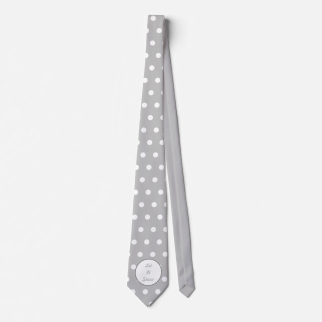 Let It Snow Neck Tie (Grey & White) (Front)