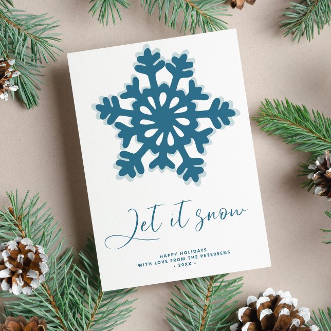 Let it snow non-photo snowflake Happy Holidays Holiday Card (Creator Uploaded)
