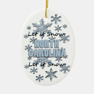 Let it Snow North Carolina Christmas Ornament