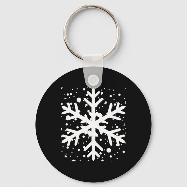 Let It Snow One Big Snowflake T Shirt  Keychain (Front)