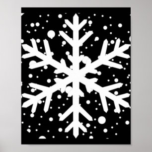 Let It Snow One Big Snowflake T Shirt  Poster