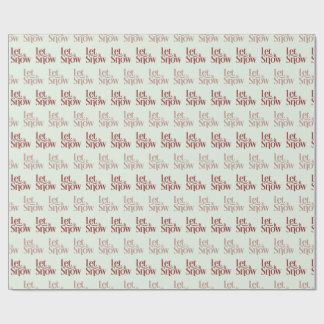 "Let it Snow" Pale Green Christmas Wrapping Paper