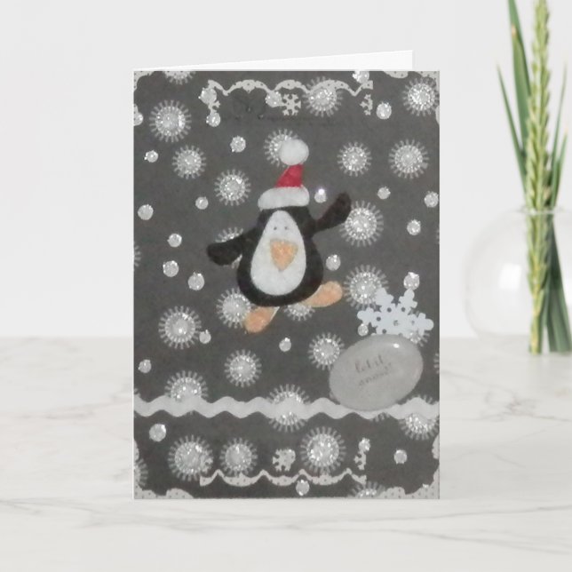 Let it Snow! Penguin Holiday Christmas Card (Front)