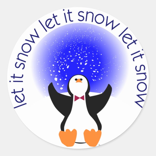 Let It Snow Penguin Sticker (Front)