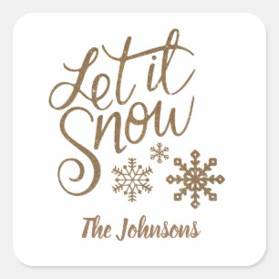 Let it Snow Personalized Christmas Stickers