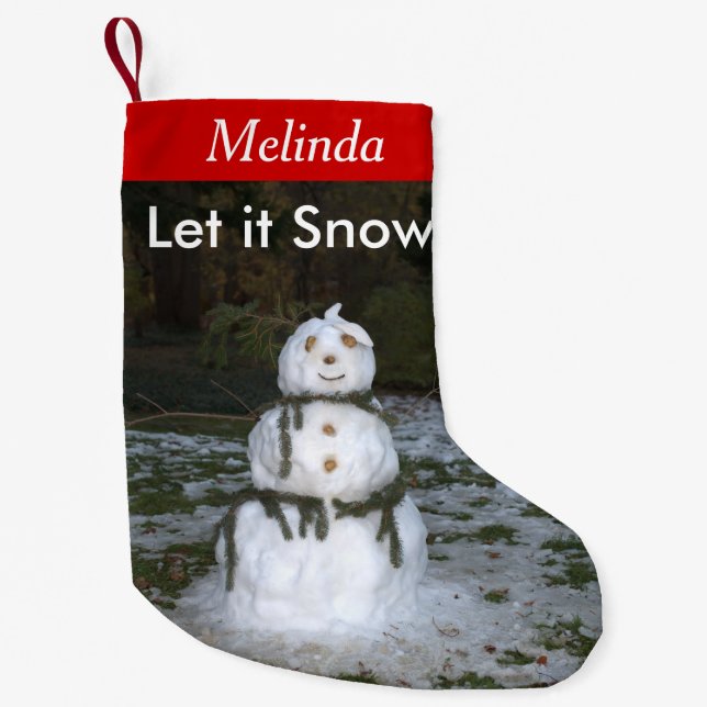 Let it Snow Personalized Name Snowman Stockings (Front)
