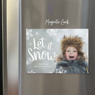 Let It Snow   Photo Overlay Magnetic Holiday Card