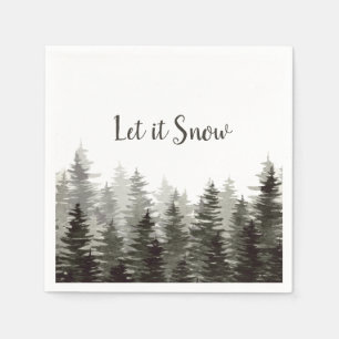 Let It Snow Pine Trees Napkin