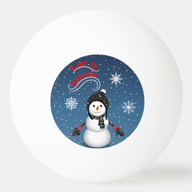 Let It Snow  Ping Pong Ball (Front)