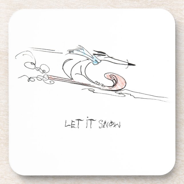 Let It Snow Plastic Coaster (Front)