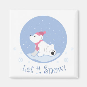 Let It Snow! (Polar Bear Cub) Magnet